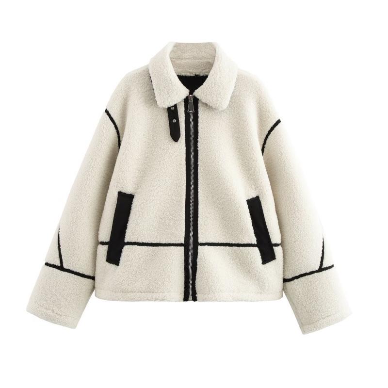 Winter European & American High Street Style Women's Fleece Double-Sided Jacket Coat
