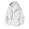 Unisex Oversized Hooded Utility Jacket Lightweight Windproof Outdoor Workwear Hiking Daily Wear
