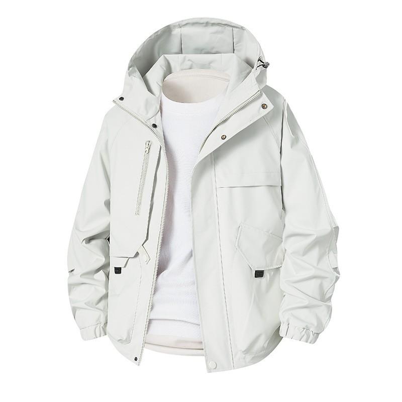 Unisex Oversized Hooded Utility Jacket Lightweight Windproof Outdoor Workwear Hiking Daily Wear