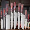 Damascus Pattern Kitchen Knife Japanese Santoku Knives Set 5Cr15MOV Stainless Steel Chef Cleaver Knife Utility Slicing Tool