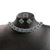 Vintage Floral Jewelry Set With Rhinestone Necklace Earrings Ring For Women