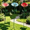 Insect Drinking Flower Shaped Bird Bath Iron Butterfly Bee Water Station  Courtyard