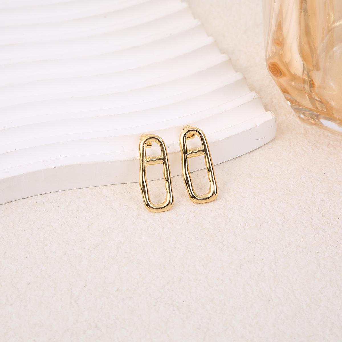 Minimalist Asymmetrical Metal Water Drop Earrings - Niche Cool Style, Trendy Ear Jewelry