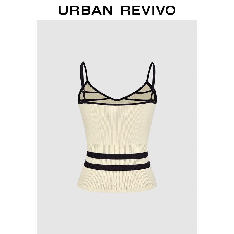 UR 2025 Damers Färgblockstickad Kort Tanktopp