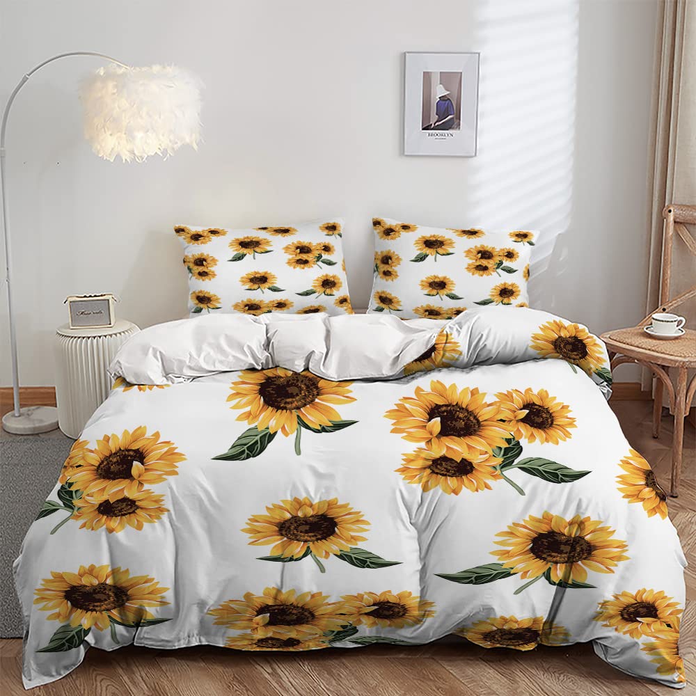

Comforter Sunflower Sea Turtle Comforter Set Kids Soft Polyester S With 2 Pillow Cases Floral Bedding Comforter (quilt)-EU Single(135*200cm)3pcs