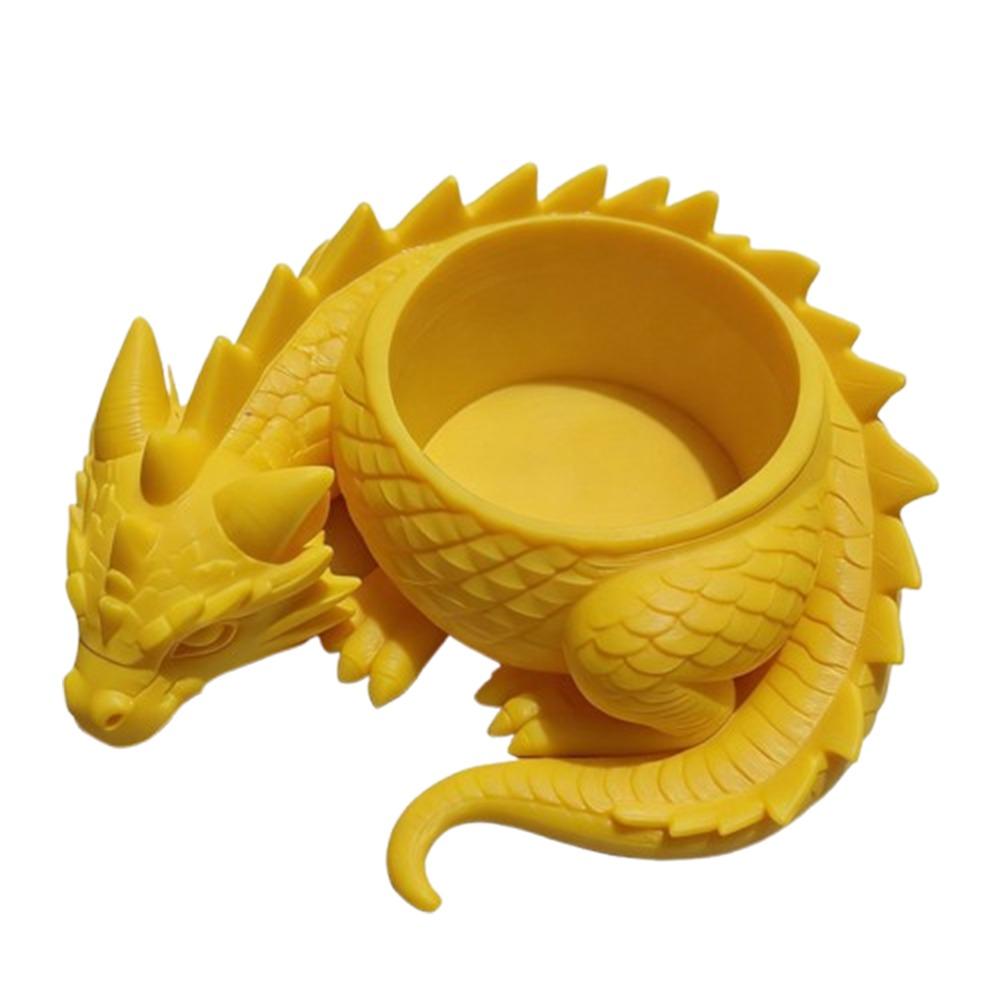 

3D Printed Dragon Shaped Plant Pot Growing Pots Plastic Flower Container Handmade Funny Jewelry Storage Tray for Home Decoration