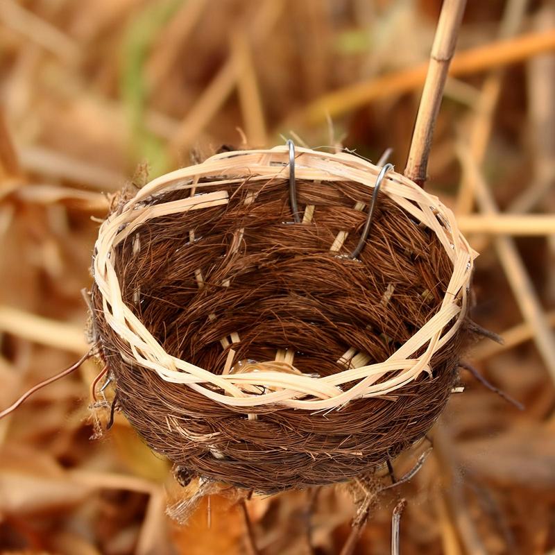 Handgewebtes Vogelnest für Draußen Kolibrihaus Hängendes Vogelhaus Vogelkäfig Ruheplatz Wandmontiertes Outdoor-Vogelhaus