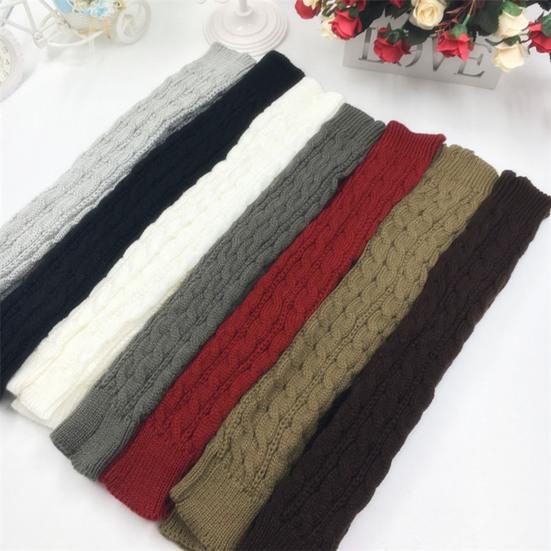 1 Pair Arm Warmers Fingerless Thumb Hole Super Soft Knitted Stretchy Cold Resistant Solid Color Winter Women Long Sleeves