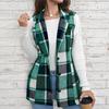 Ladies' Plaid Fashion Women's Clothing Lapel Suit Vest Plaid Top Jacket