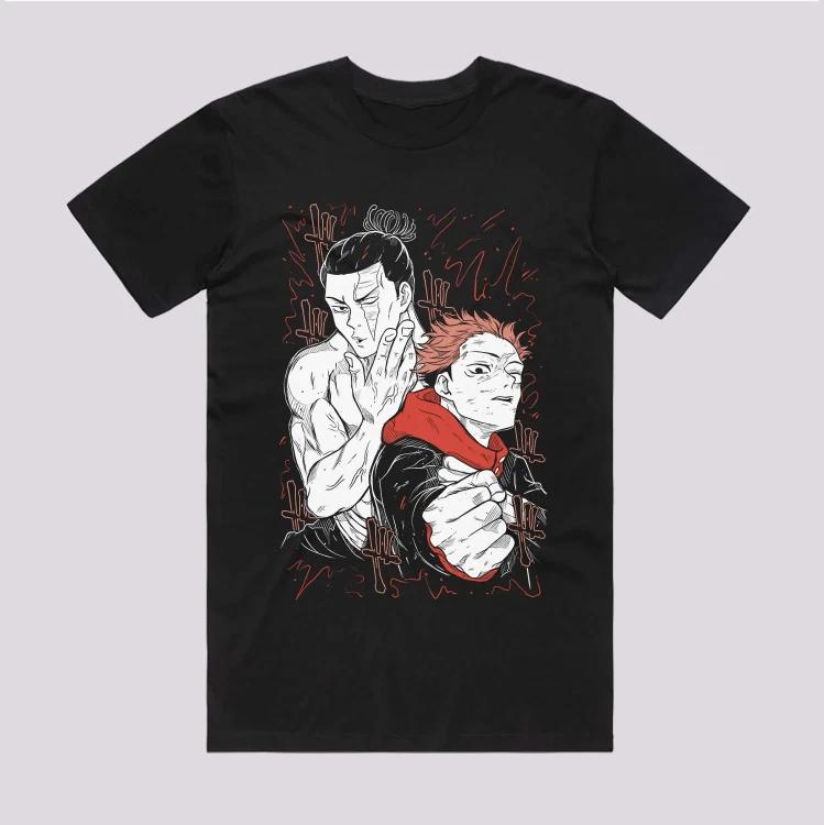 Anime Jujutsu Kaisen Dynamic Duo Japanese Style Black Tshirt Size S4XL S
