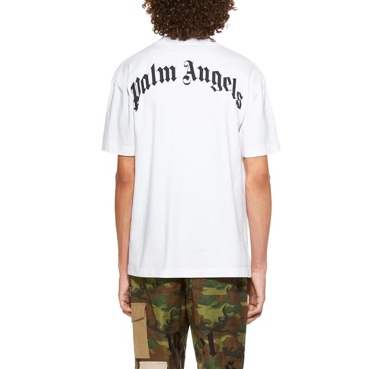 Palm Angels Croco Short-Sleeve Tee White/Green Men Tops PMAA001R21JER0020155