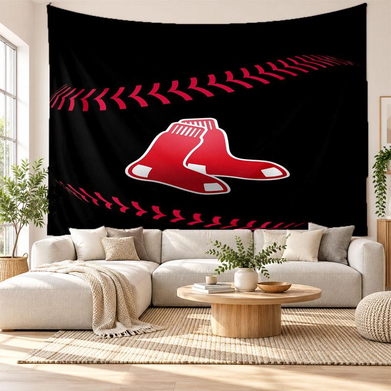 Boston Red Sox Wall Tapestry, Soft Fabric Wall Hanging, Decorative Backdrop For Bedroom Home Wall Art