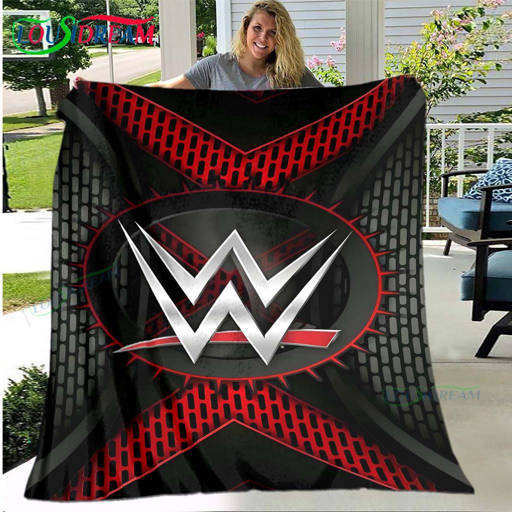 Fashion Wrestling Sport W-Wwe Print Blanket Flannel Thin Blanket Portable Home Travel Office Lunch Break Blanket Bath Towel Gift