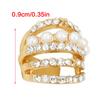 3Pcs U Shape Ear Clip Pearls and Crystals Combination Jewelry Versatile Stylish Decoration