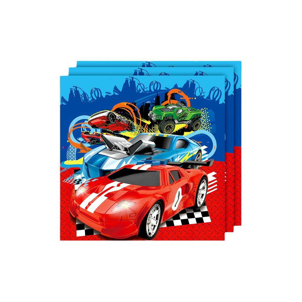 Hot Wheels Birthday Party Tableware Set: Plates, Banners, Tablecloth