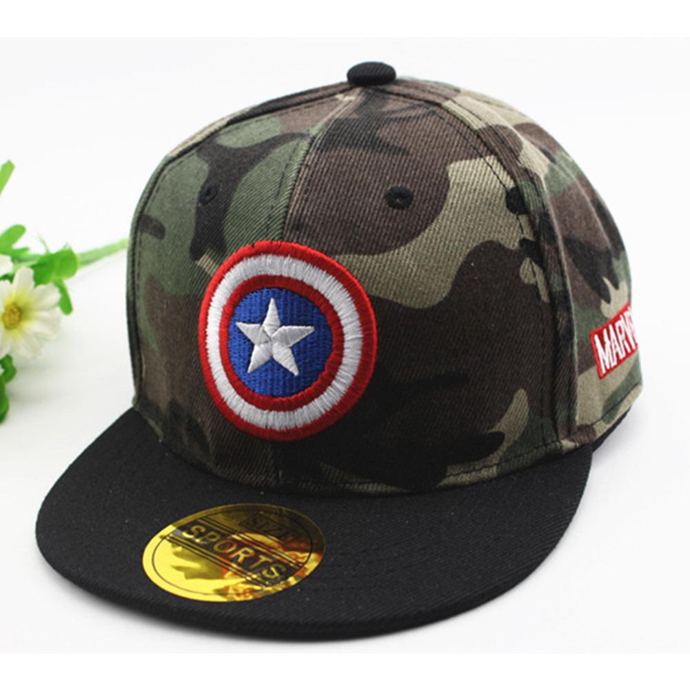Kids Boys Girls Cartoon Embroidery Camouflage Adjustable Hip Hop Baseball Cap