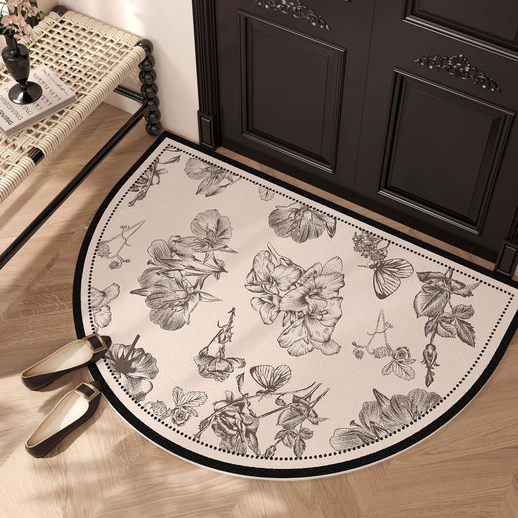 Entrance Door Mat Non-slip Wear-resistant Dirt-resistant Carpet Semi-circular Simplic Texture Garden Rug Outdoor Home Decor Mats