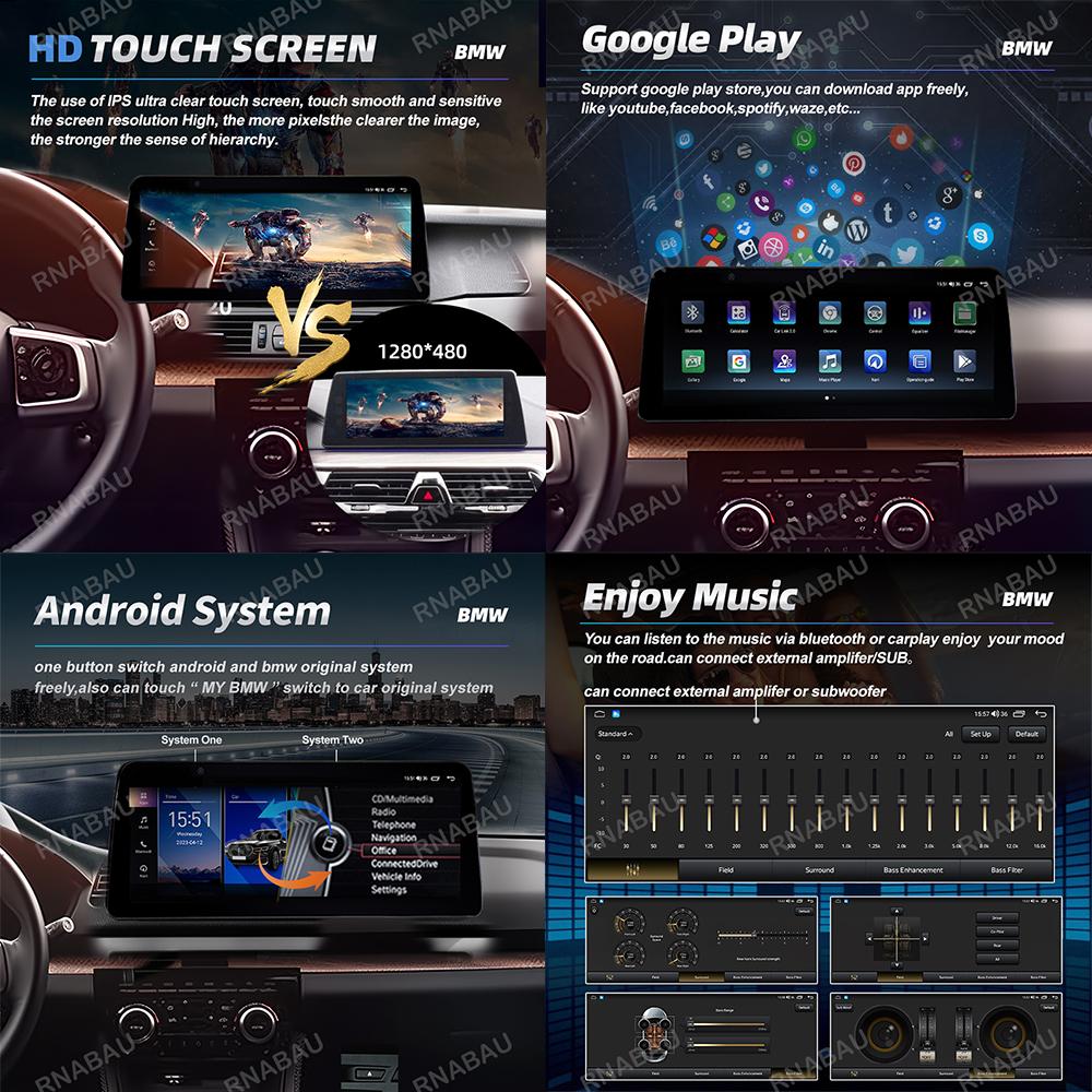 ID8 Android 14 Car Radio For BMW X1 F48 X2 F49 2016- 2017 NBT & 2018 - 2020 EVO Multimedia Player GPS Stereo 4G Wireless Carplay
