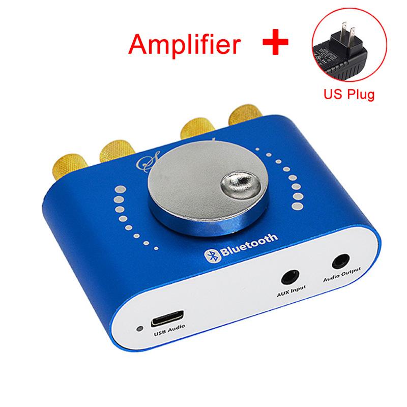 Bluetooth 5.0 Digital Audio Power Amplifier S Class D Mini HiFi Stereo 200W *2 12V/24V Home Car USB Music Sound Card AMP Speaker