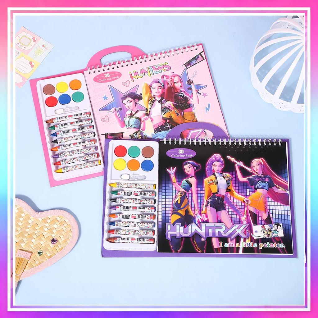 ! Hexenjagd-Trupp - K-Pop-Stil Kinder-Graffiti-Malbuch (mit Wachsmalstiften) | Pädagogisches Mal- & Zeichenbuch