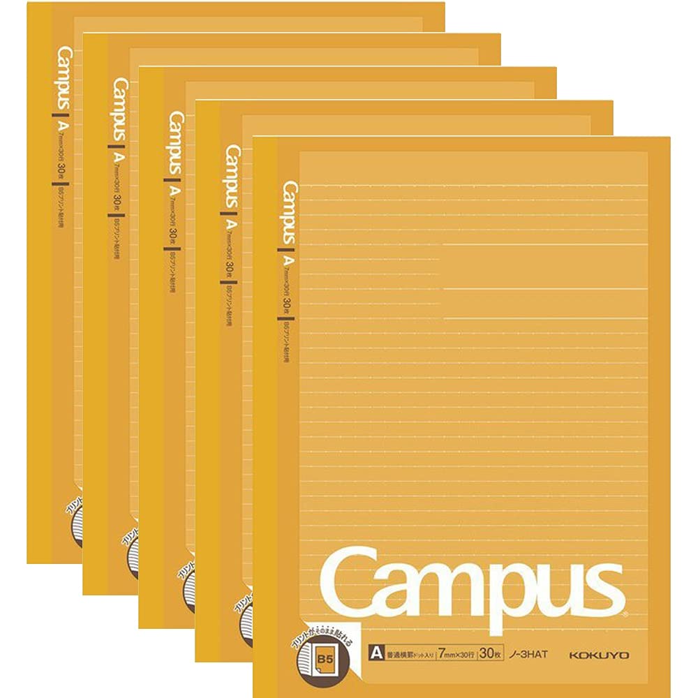 KOKUYO Campus for attaching standard horizontal ruled 30 of Notebook, printouts, (with dots), A-ruled, sheets, No-3HAT [Set 5]