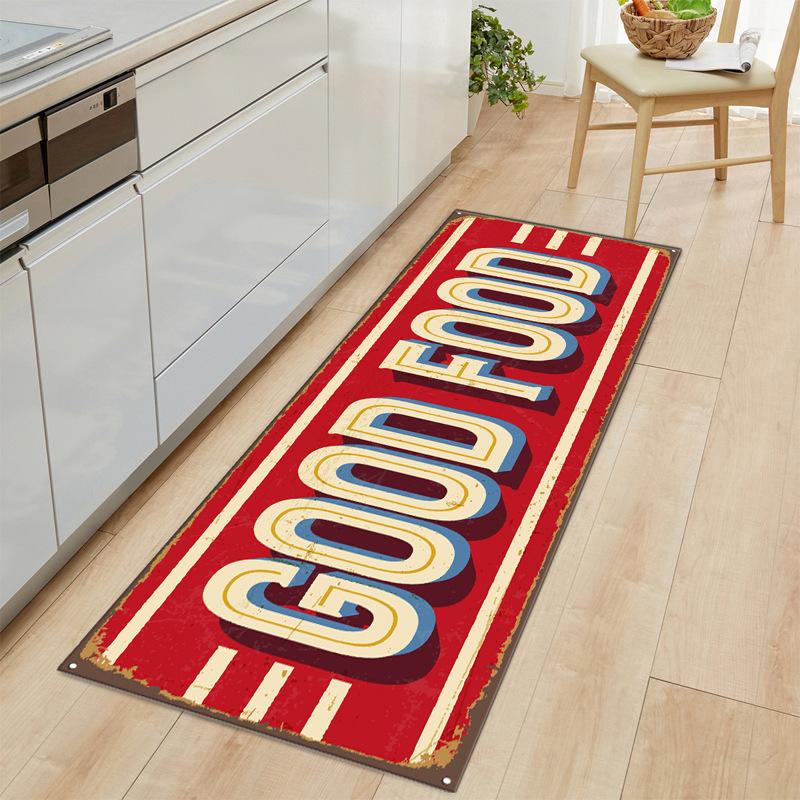 For Laundry, Long Foot Mats, Kitchen Mats, Letter Water-Absorbing Oil-Absorbing Floor Mats, Dirt-Resistant And Non-Slip Washing Machine Mats