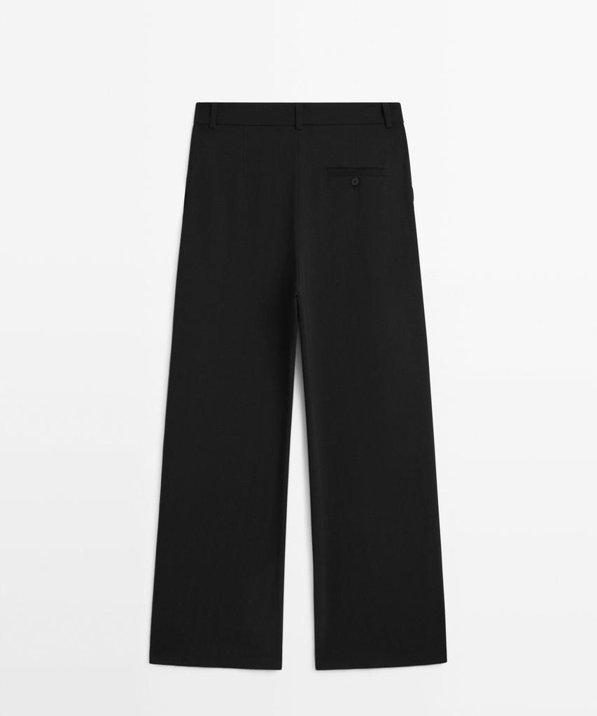 Masimodutti Wool Blend Stitch Detail Pants