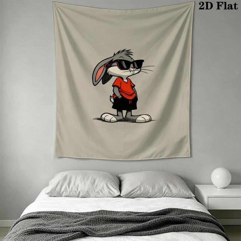 Bugs Bunny Wall Tapestry Aesthetic Wall Hanging Printed Fabric Blanket Decorative Tapestries for Bedroom Living Room Home Decor