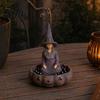 Halloween Party Table Centerpiece Faceless Witch Storage Tray, Resin Pumpkin Candy Bowl, Figurine Detailed Sculpture Desktop Organizer for Candies