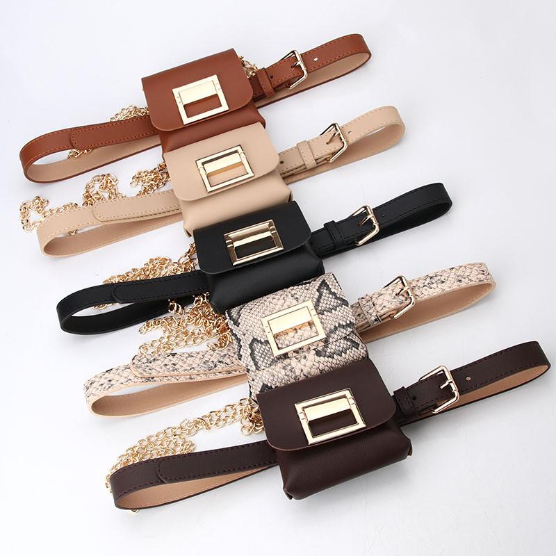 Fashion Womens Belt Chain Small Crossbody Bag With Detachable Strap For Casual And Formal Wear