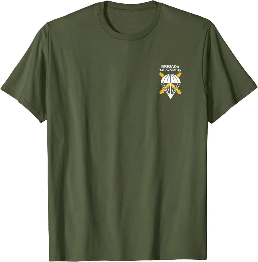 Maglietta a Maniche Corte Casual 100% Cotone Bripac Brigata Paracadutisti Esercito Paraca