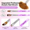 6 Pieces 6 Size Acrylic Handle Violet Nail Art Brush NO.2,4,6,8,10,12 Brush Pen Set DIY Nail Art Painting Brush