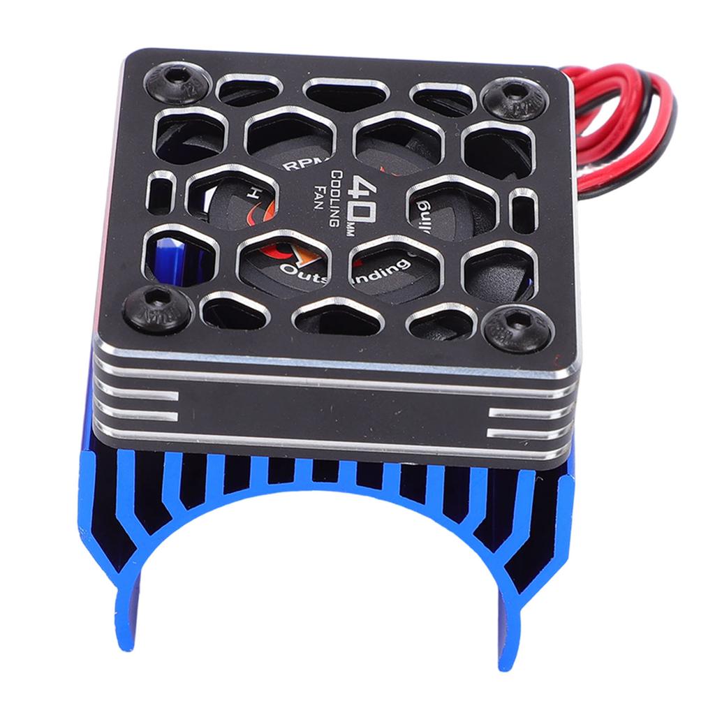 RC Cooling Fan with Heatsink Metal Cover Blue 28000rpm 40mm Motor Fan for 1 8 1 10 RC Car