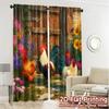 2D Flat Printing  JIT 2pcs   Curtains (Without Rod) Farmyard Harmony Popular Window Curtain Versatile 100% Polyester Curtains Home