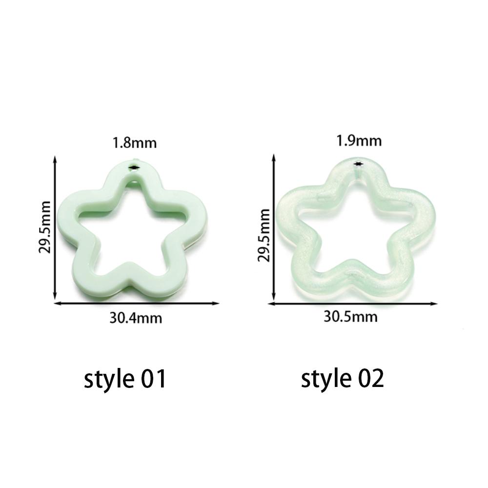 10Pcs/Lot Colorful Acrylic Five-Pointed Star Loose Pendent For DIY Necklace Bracelet Jewelry Making Accessories Supplies