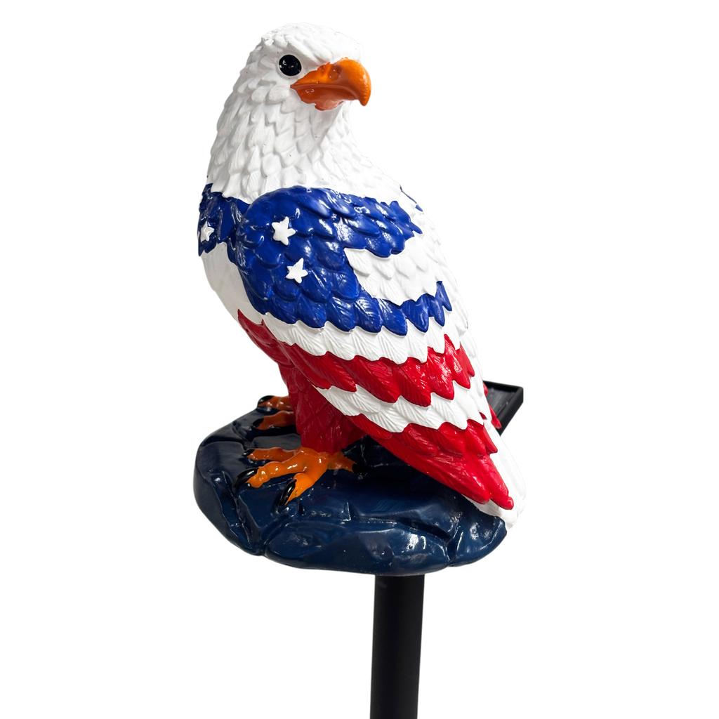 Eagle Figurine Garden Solar Stake Light Waterproof Decorative American Bald Eagle Solar Garden Lights for Yard Patio Lawn Party