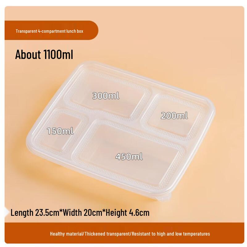 Disposable Divided Takeaway Food Containers with Lids