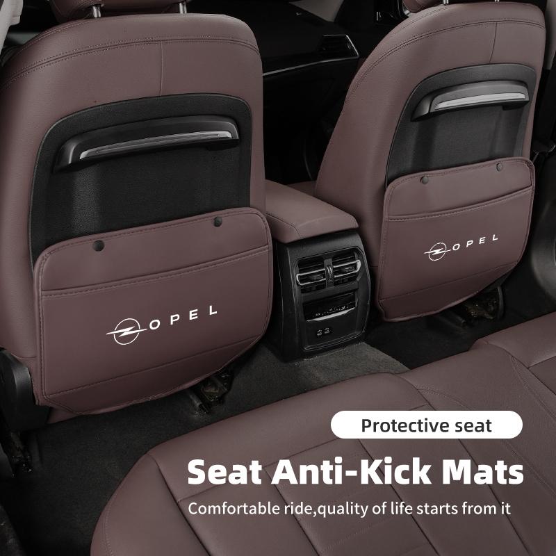 Car Seat Anti-Kick Pad Leather Back Protector Cover For Opel Astra Corsa Insignia Zafira Meriva Grandland Vectra Mokka Vivaro An