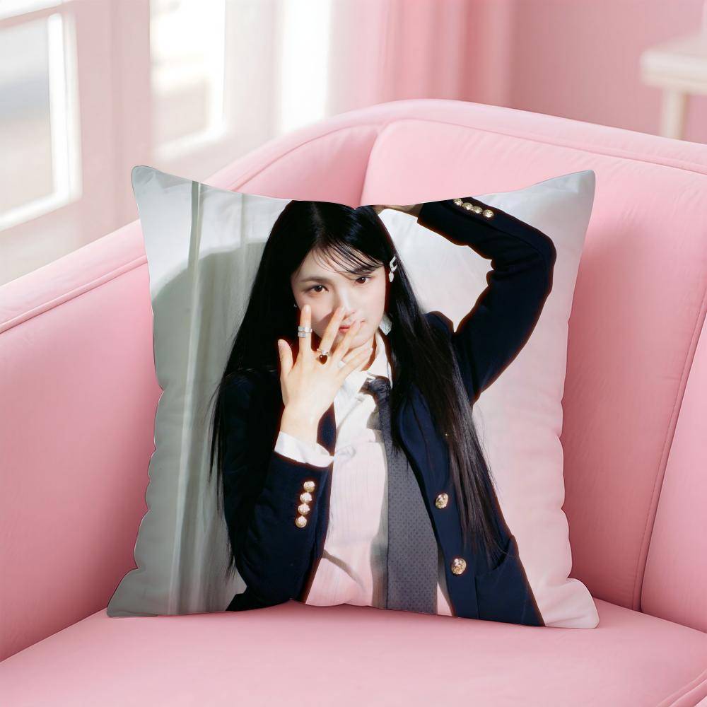 Hot Beautiful Kpop Singer GGyubin Sweet Cushion Cover Pillowcase Short Plush Invisible Zipper Room Sofa Cushion Cover