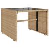4 Piece Outdoor Sofa Set with Cushions Beige Poly Rattan