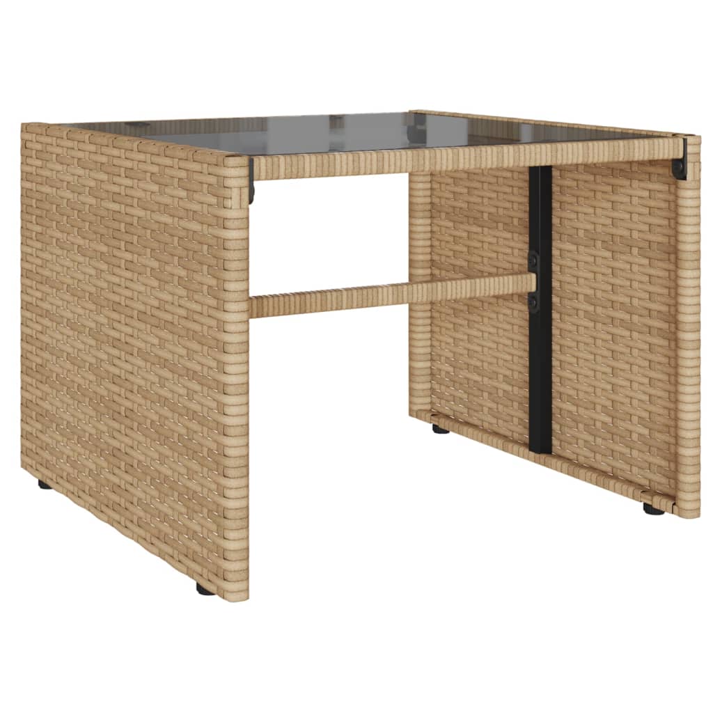 4 Piece Outdoor Sofa Set with Cushions Beige Poly Rattan