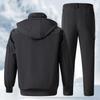 Herren Fleecejackenanzug Winddicht und Wasserdicht Outdoor Kältefest Warme Baumwolljacke Verdickter Anzug