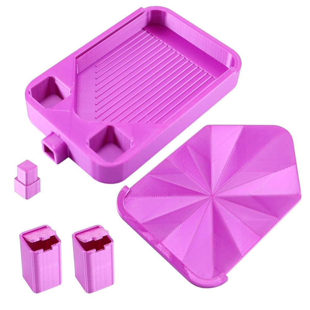 Multi-Color Partitioned Rhinestone Storage Tray Silky  Painting Accessories  for Adults