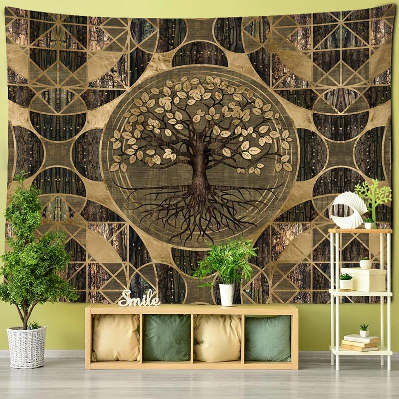 Tree Of Life Tapestry Psychedelic Bohemian Hippie Wall Hanging Backdrop Aesthetic Home Decor for Bedroom Living Room Dorm
