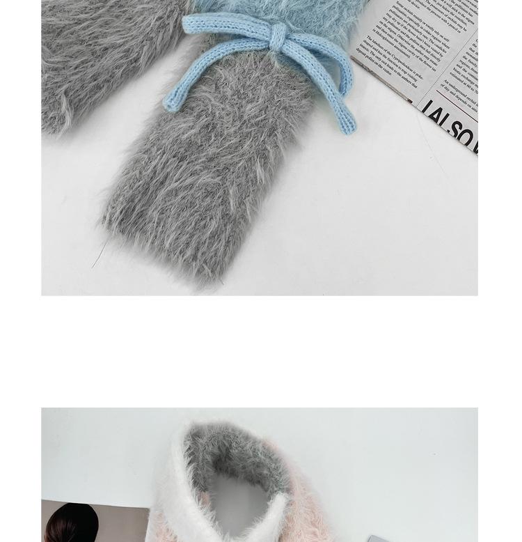 Korean Cute Fluffy Bow Knit Scarf - Women's Winter Neck Warmer
