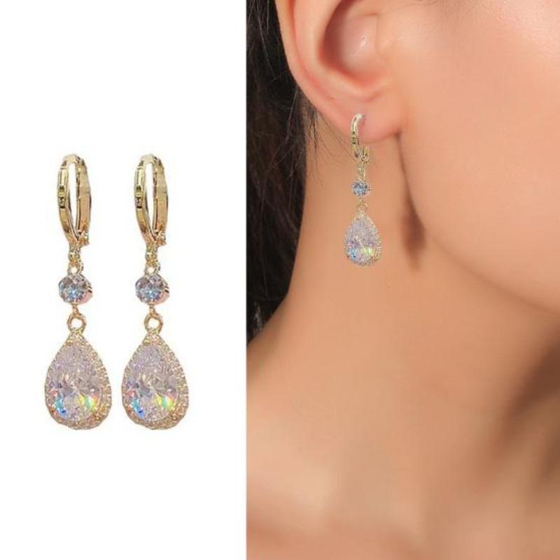 Şık Dangle Küpe Su Damlası Kolye Alaşım Dekoratif