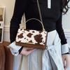 Summer Cow Print Ladies' Crossbody Bag Large Capacity PU Shoulder Bag with Detachable Chain Hand-held Underarm Handbag Tote Bag