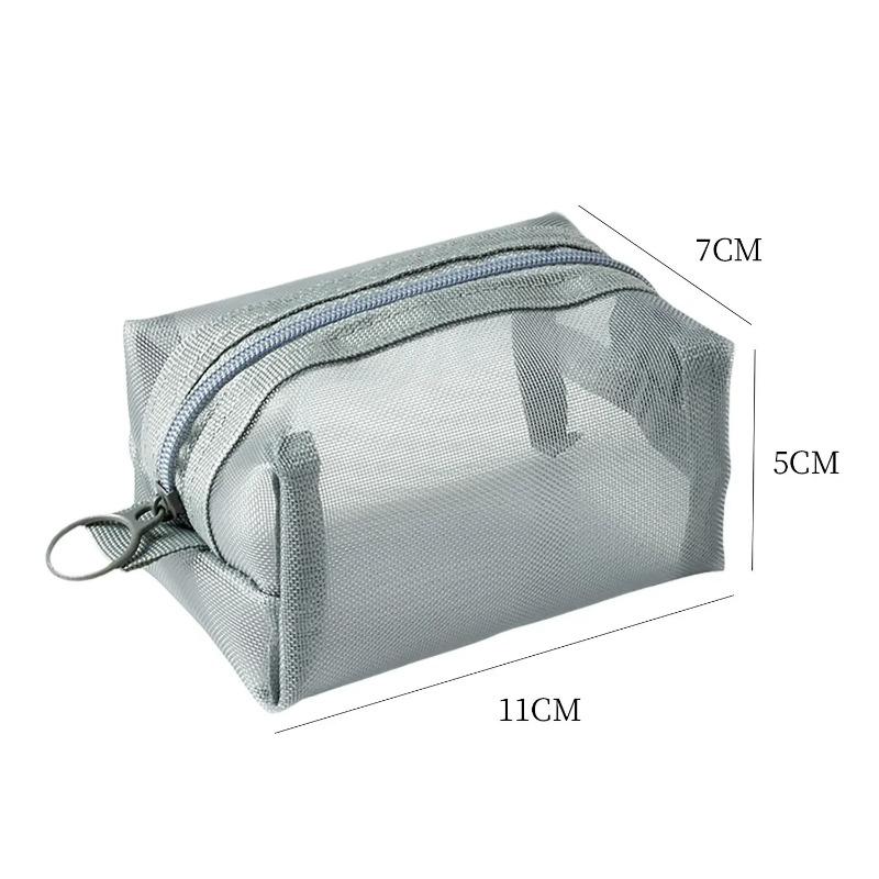 Mesh Storage Pouch Bag for Coin Earphone Cable Charger Cable,Small Zipper Makeup Cosmetics Organizer Bag for Lipstick Travel
