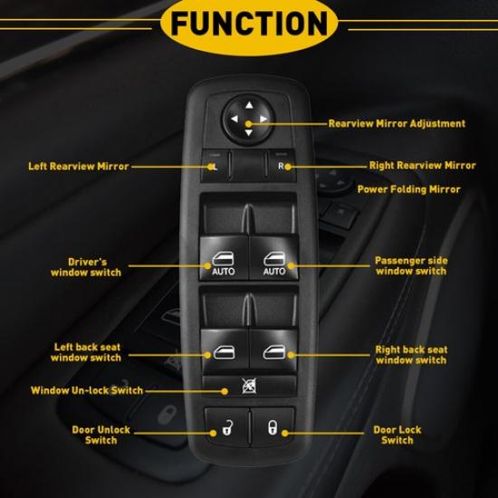 Front Door Power Window Control Switch For Dodge Ram 1500 2500 3500 2013- 2015