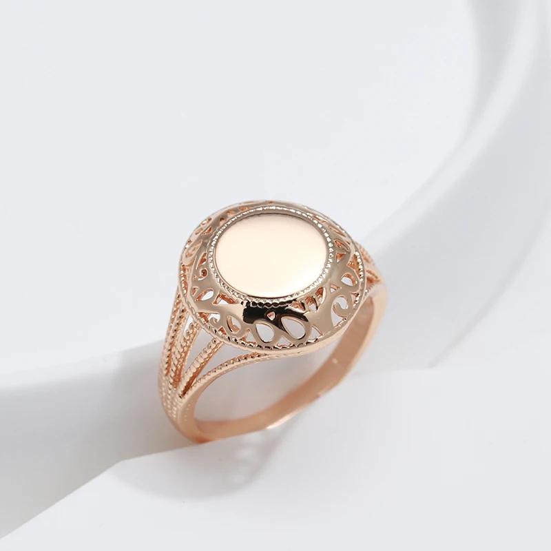 Irregular Hollow Texture Glossy Round Rings for Women Minimalist Wedding Party Jewelry Vintage Accessories